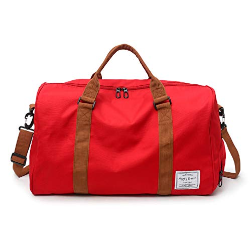 Sporttasche，Gym Bag Sport Yoga Fitnessbeutel Hand Reisetasche Multifunktionsunabhängige Schuhe Messenger Outdoor Gepäck Tasche (Color : Red) von BANGHA