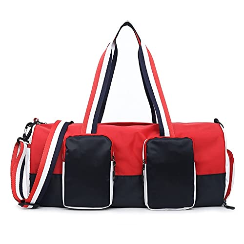 Sporttasche，Gym Bag Sporttasche Frau Herren Sporttaschen auf Schulter Multifunktionsausbildung Fitness Bag für Frauen Handtaschen Outdoor Duffle Weekend Bag (Color : Red L) von BANGHA
