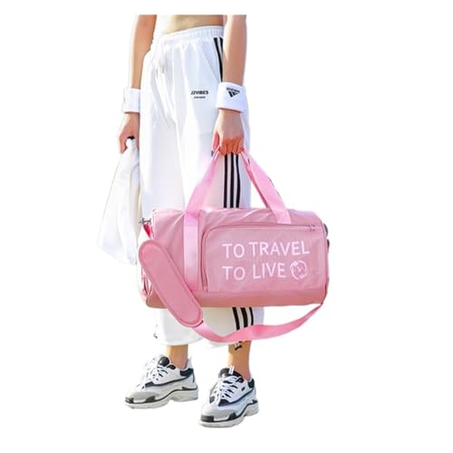 Sporttasche，Gym Bag Sporttasche Frauen Training Sport Tasche für Frauen Fitness yogastasche trockene und nasse trennung Reisen Handtasche (Color : Pink) von BANGHA