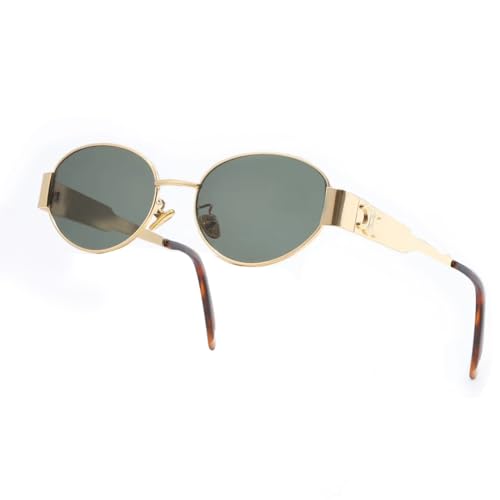 BANGN Sonnenbrille Damen, Retro Trendy Klassische Runden Brille,Vintage Sonnenbrille Rave Brille,UV-Schutz-Sonnenbrille für Draußen (E) von BANGN
