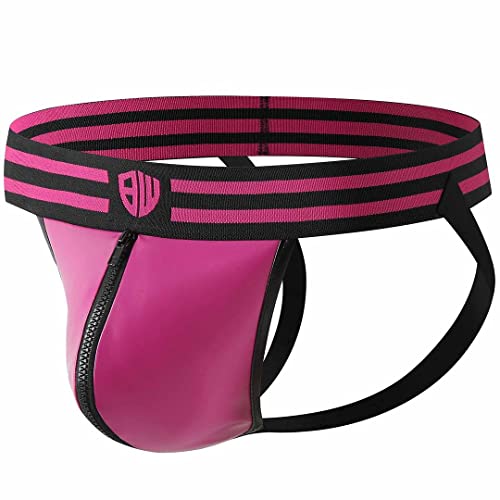 BANGWEAR Locker Jockstrap Mit Reißverschluss Männer Athletic Supporters Unterwäsche, Pink, Large von BANGWEAR