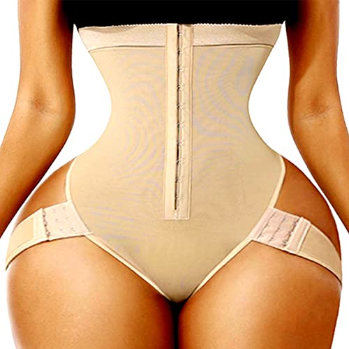 BANLUX Damen Po Push Up Unterhose - 2 In 1 Bauchtrainer Lift Up Butt Lifter Body Shaper Hohe Taillentrainer Corest Control Panties Shapewear Gürtel,Apricot,S von BANLUX