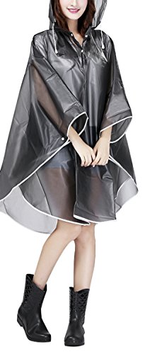 Fahrrad Regenmantel, Fahrrad Regenponcho, EVA Wasserdichte Regenjacke Windjacke Wasserdicht Poncho Regenumhang mit Kapuze und Ärmel Outdoor Sport gegen Regen von BAO CORE