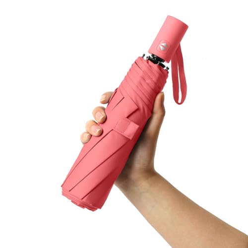 BAODINI Kleiner UV-Schutz-Reiseschirm Kompakt für Regen und Sonne UPF 50+ Winddicht Tragbarer 42 Zoll Regenschirm für Frauen und Männer von BAODINI