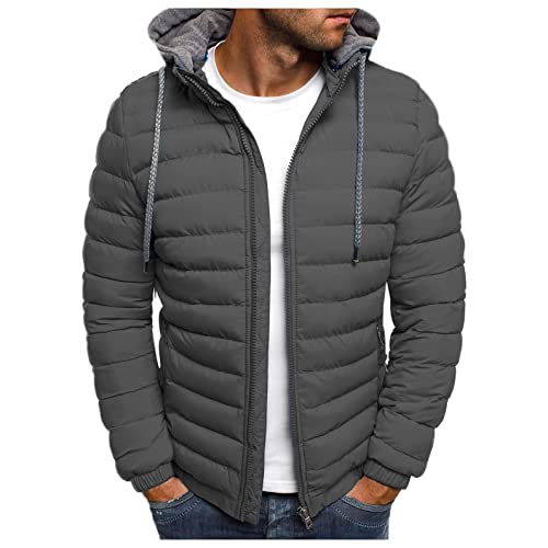 BAOFU8 Herren-jacken Kapuzenjacke Oversized Winterjacke Herbstjacke Casual Regenjacke Baumwolle-gepolstert übergangsjacke Leichte Steppjacke Warmes Daunenjacke Outdoor Mantel Parkas von BAOFU8