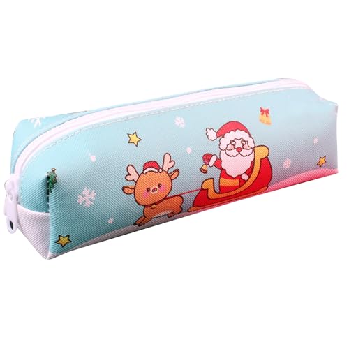 BAOFUYA Federmäppchen mit Weihnachtsmannmotiv, Großes Fassungsvermögen, Polyester, Leicht und Tragbar, Multifunktionale Tasche für von BAOFUYA