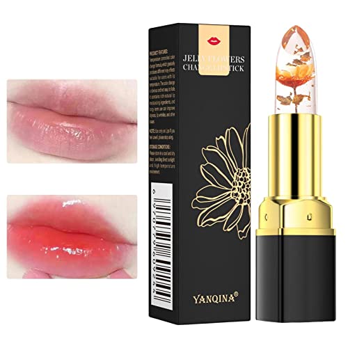 Gelee-Lippenstift | Crystal Flower Jelly Lippenstift mit Temperaturänderung - Langanhaltende, nährende, feuchtigkeitsspendende Lippenbalsam-Frauen-Make-up-Kosmetik Baok von BAOK