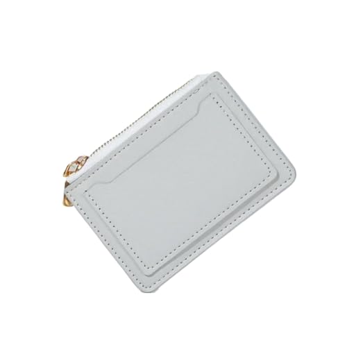BAOPENB Damen Geldbeutel Damen-Geldbörse, ultradünn, Damen-Kreditkartenhalter, Leder, Reißverschluss, kleine Geldbörse, Geldbeutel-Etui, Münzgeldbörsen-Clip(Light Grey) von BAOPENB