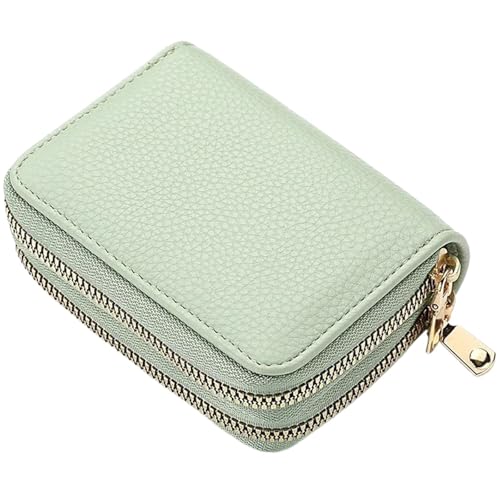 BAOPENB Damen Geldbeutel Damen-Geldbörse mit Reißverschluss, kurz, Geldbörse, Muster, einfarbig, große Kapazität, mehrere Kartenfächer, Münzbörse mit Reißverschluss(Green) von BAOPENB