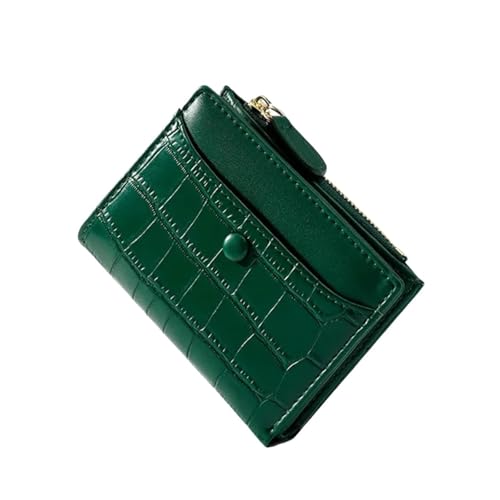 BAOPENB Damen Geldbeutel Geldbörsen Leder Kurze Frauen Geldbörse Damen Kleine Damen Geldbörse Geldbörse Weibliche Geldbörsen(Green) von BAOPENB