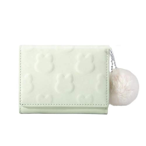 BAOPENB Damen Geldbeutel Kleine Geldbörse, süße Kurze Geldbörse, Damen, einfarbig, niedlich, einfach, mit Mehreren Karten, Tasche, Null-Geldbörse(Green) von BAOPENB