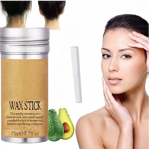 Wachsstift Haare,Haar Wax Stick Damen,Haarwachs Stift,Haar Styling Stick,Haar Pomade Stick für Professionellen Salon und Heimgebrauch,mit Einen Weißen Kamm,17.5cm,75g von BAOSROY