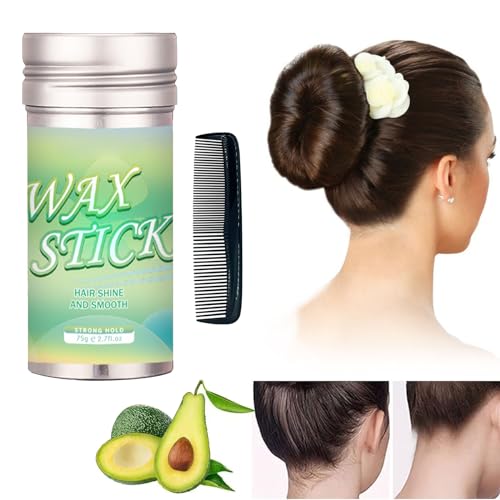 Haarwachs Stick,Wachsstift Haare,Wachs Stick für Haare,Haar Wax Stick Damen,Haarwachs Stift,Haar Styling Stick,Haar Pomade Stick für Professionellen Salon und Heimgebrauch,mit 1 Kamm Schwarz,40g von BAOSROY