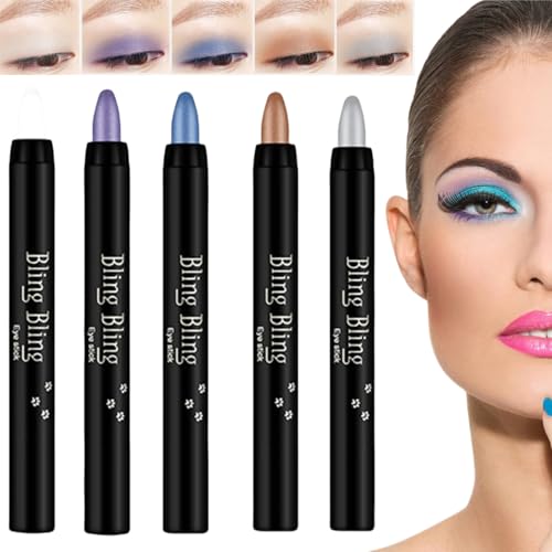 BAOSROY Lidschatten Stift,Lidschattenstift,Creme Lidschatten Stift,Lidschattenstift Wasserfest,Lidschattenstift Schimmer,Lidschatten Bleistift,Augen Make-up Stift,Weich und Glatt,5 Stück von BAOSROY