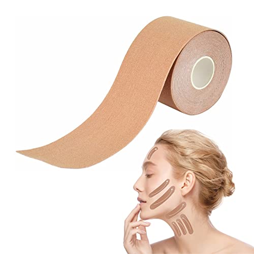 Myofasziales Gesichtstraffungsband,Wrinkle Patch,Gesichtsglättungspflaster,Anti-Falten-Patches,Anti Wrinkle Patches,Face Lifting Tape,Unisex,Festigt Haut und Stellt Die ElastizitäT Wieder Her,2,5cm*5m von BAOSROY