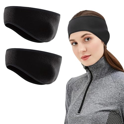 Sport Stirnband Ohrenwärmer für Damen und Herren,2pcs Ohrenwärmer Stirnbänder,Ohrenwärmer Kopfband,Ohrenschützer Warm Headband,Fleece Ohrenschützer Stirnbänder,Stirnbänder Windstopperdstopper von BAOSROY