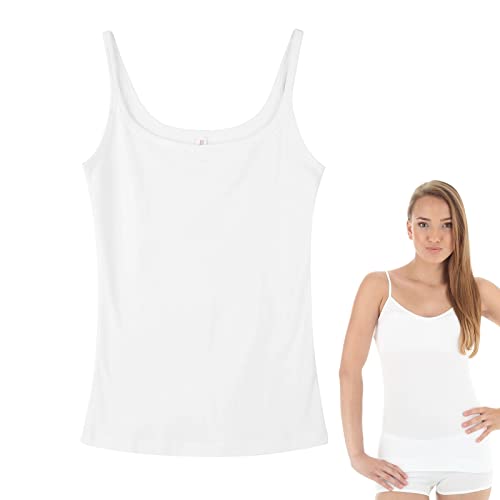 Tank Top Damen,Trägertop Damen,Spaghetti Top Damen,Spaghetti Trägertop Damen,Träger Top Frauen,Trägertop Weiß,Unterhemd Damen,Basic Tank Top für Frauen und Mädchen,Weiß von BAOSROY