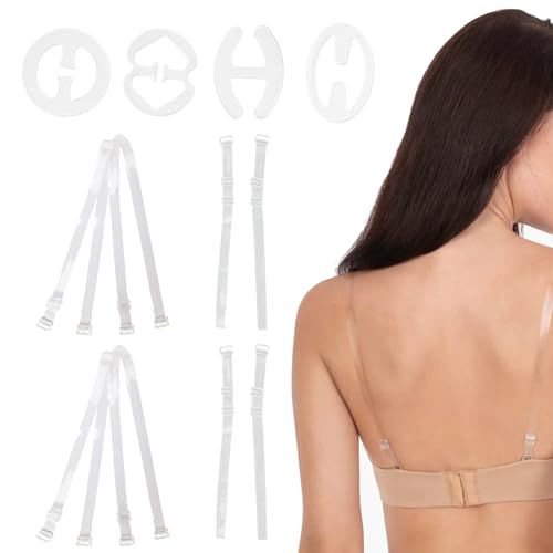 BH Träger Clips,Unsichtbare Bra Träger,4pcs BH Träger,4pairs Ersatz BH Schultergurte,Unsichtbare Klare BH Träger,Damen BH Träger Halter,BH Clips für BH Träger,Unsichtbar BH Träger Clip von BAOSROY