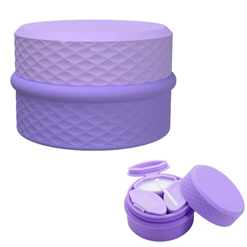 BAOYAO Reise-Silikon-Make-up-Behälter-Set, Silikon-Behälter in Reisegröße mit Deckel und Löffel, nachfüllbar, leere Silikon-Creme-Gläser für Cremes, Reisezubehör-Set, Violett, free size von BAOYAO