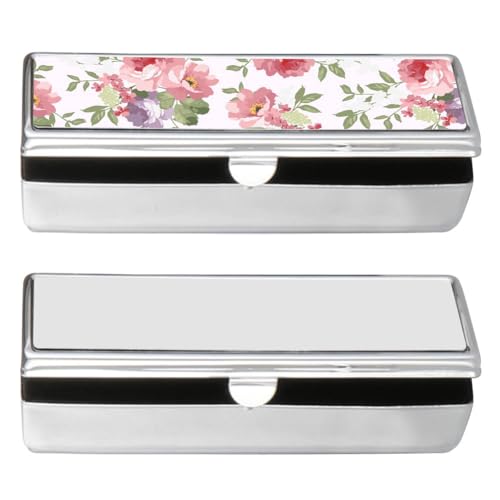 BAOZOON 2 Stück Sublimations-Lippenstift-Halter aus Metall mit Spiegel, Wärmeübertragung, Lipgloss, Geldbörse, DIY, tragbarer Lippenstift-Halter, Schmuck-Aufbewahrungsbox von BAOZOON