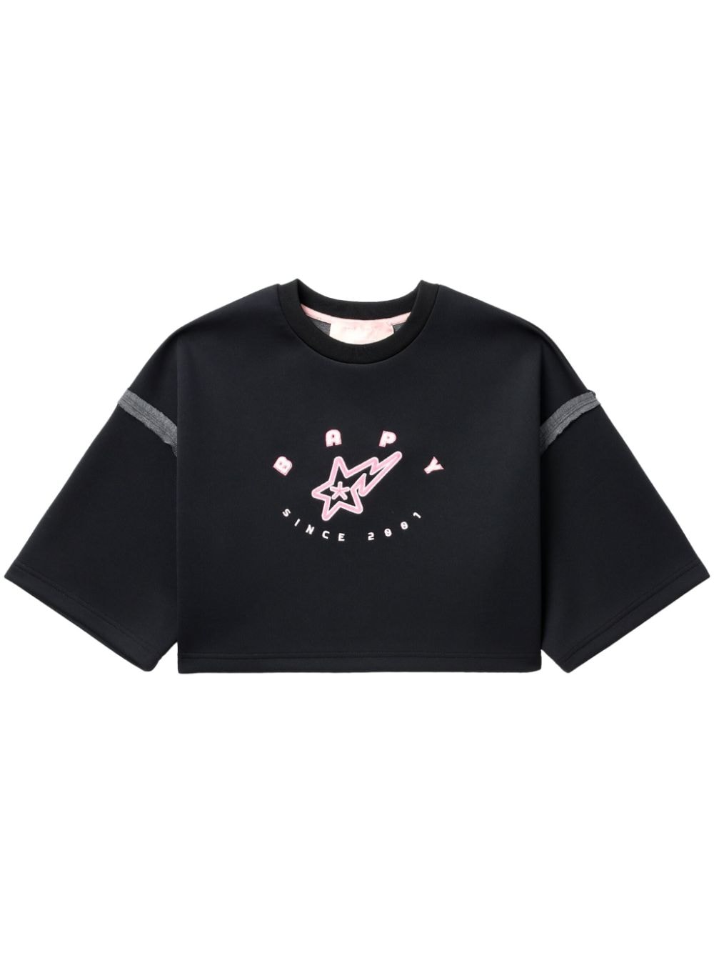 BAPY BY *A BATHING APE® Cropped-T-Shirt mit Logo-Stickerei - Schwarz von BAPY BY *A BATHING APE®