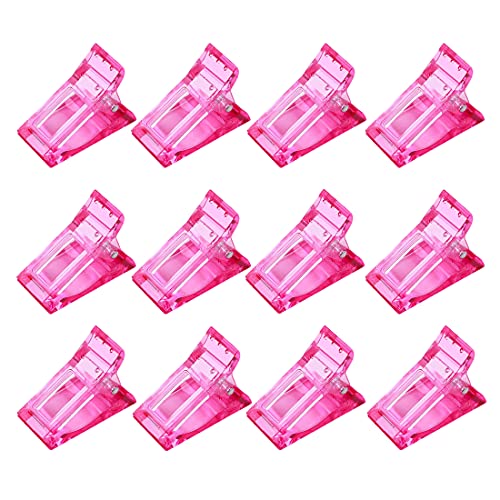 BAQI 12Pcs Poly Gel Schnellbau Nagelspitzen Clip, Kunststoff UV LED Builder Klemmen, Fingerform Befestigungsclips, Polygel Nägel Verlängerungsformen, DIY Maniküre Nail Art Werkzeug für Frauen Mädchen von BAQI