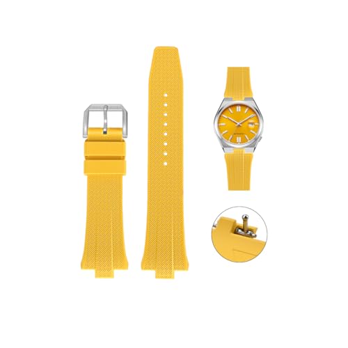 FKM-Gummiband für Citizen Tsuyosa Uhren, Schnellentriegelung, 26 mm, Ersatzarmband für Citizen Tsuyosa Uhren (gelb, 26 mm) von BARAK WATCHES