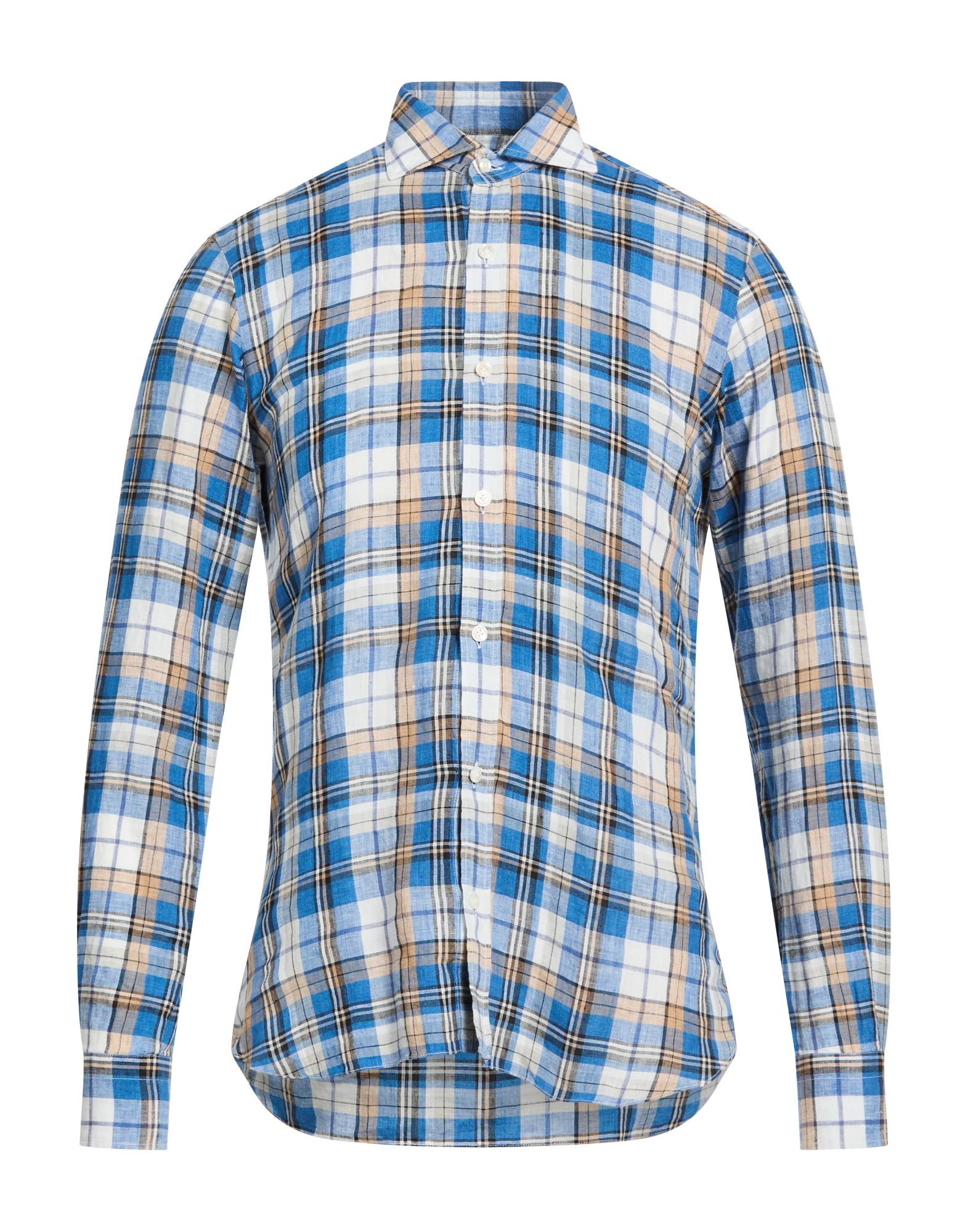 BARBA Napoli Hemd Herren Azurblau von BARBA Napoli