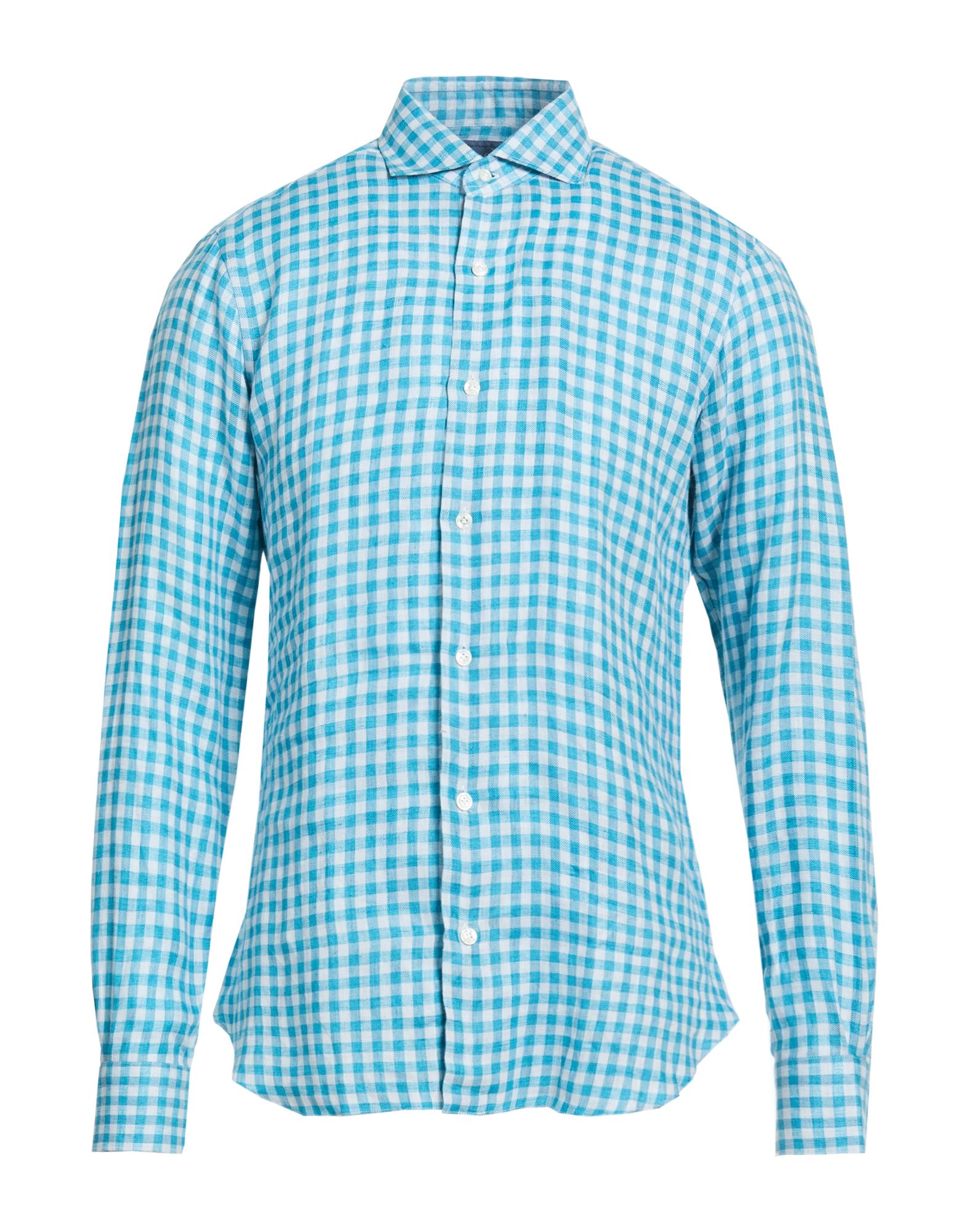 BARBA Napoli Hemd Herren Azurblau von BARBA Napoli