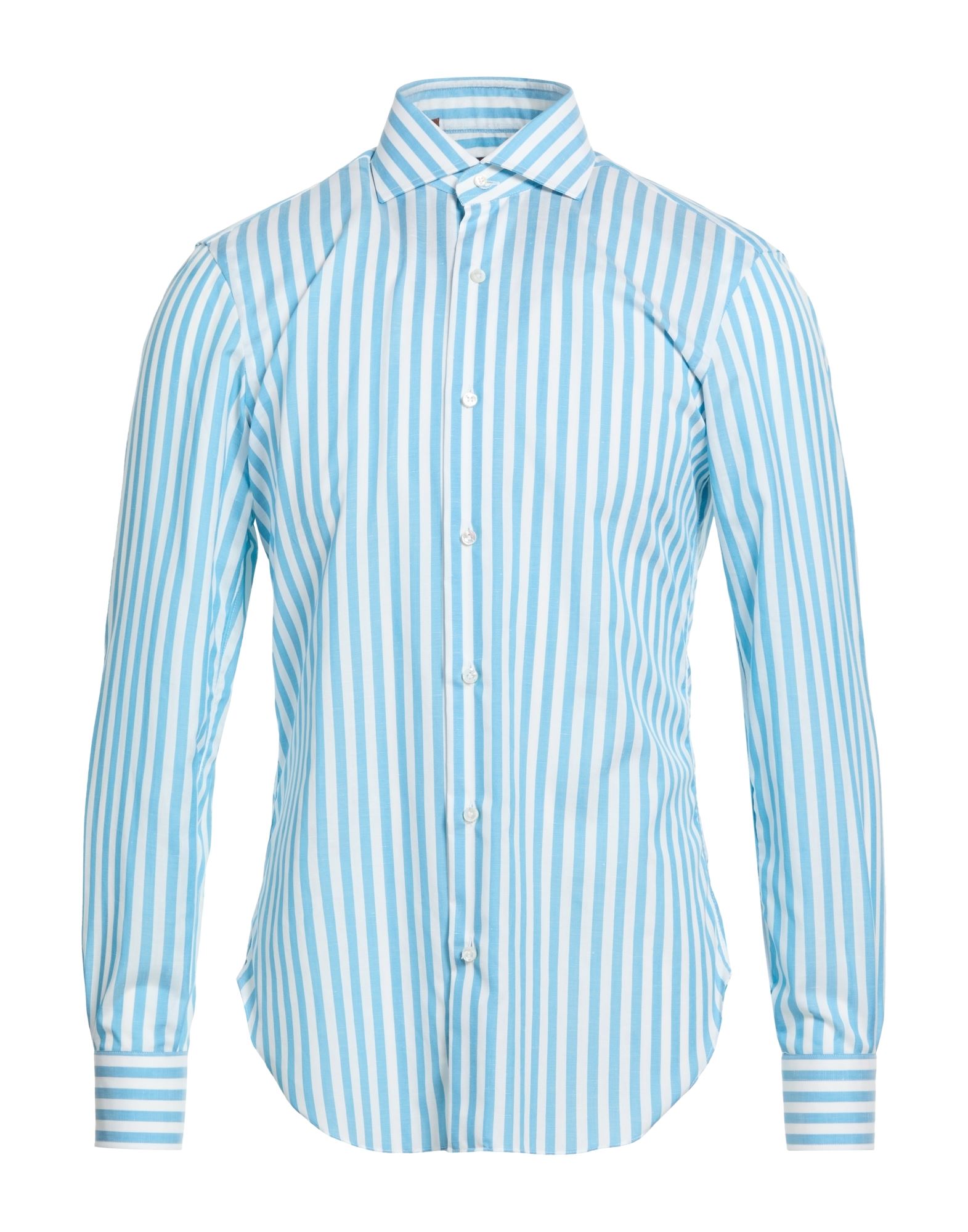 BARBA Napoli Hemd Herren Azurblau von BARBA Napoli