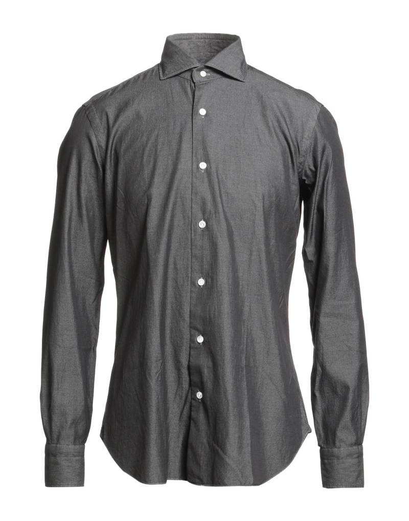 BARBA Napoli Jeanshemd Herren Braungrau von BARBA Napoli