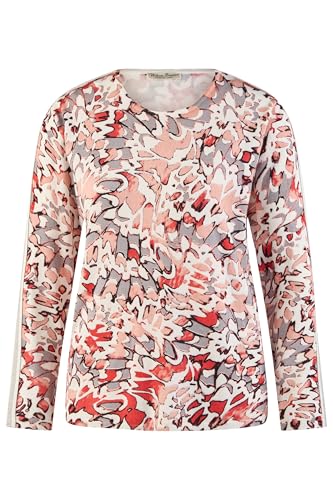 Barbara Lebek Damen Feinstrick Pullover mit Allover Print Größe 46 (Coral) von BARBARA LEBEK