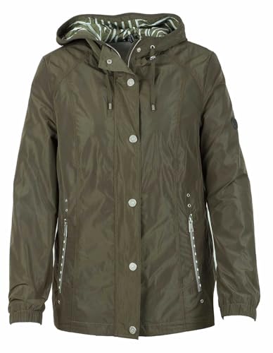 BARBARA LEBEK Damen Jacke mit Kapuze Khaki - 50 von BARBARA LEBEK