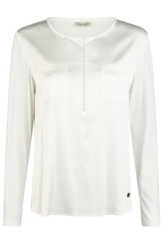 Damen Shirt mit Bluseneinsatz Offwhite Größe 46 von BARBARA LEBEK