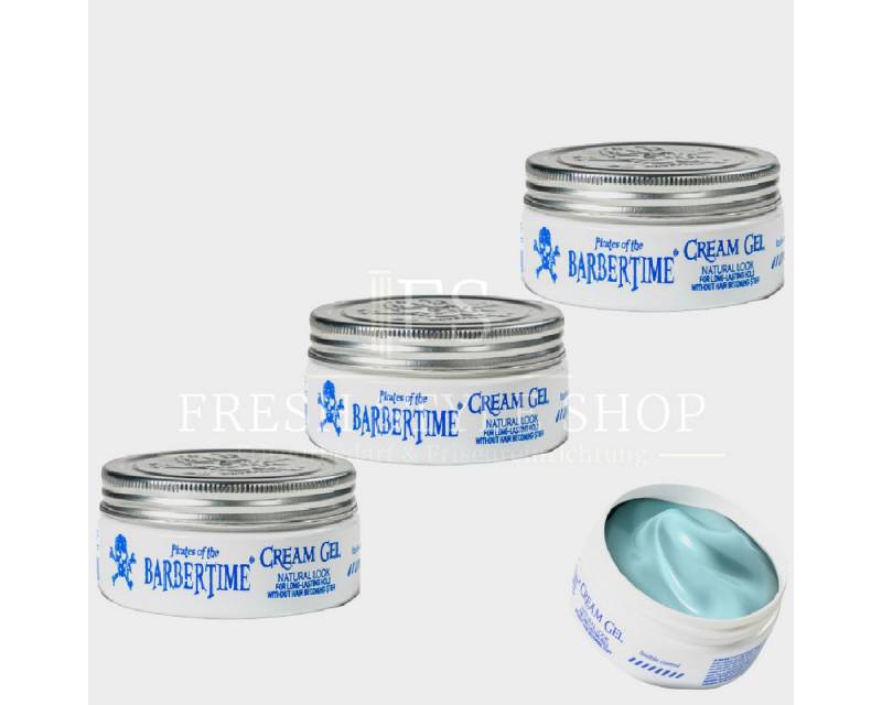 BARBERTIME Haarwachs 3x Cream Gel Haarstyling-Creme Gel 150ml, 3-tlg. von BARBERTIME