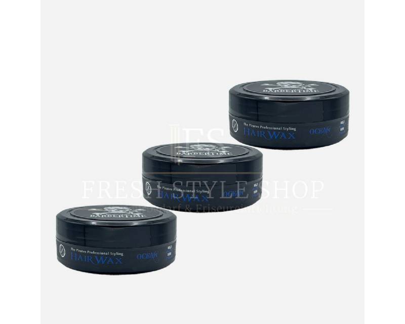 BARBERTIME Haarwachs 3x Haarwachs Hair Wax Styling Wax 150ml Ocean, 3-tlg. von BARBERTIME