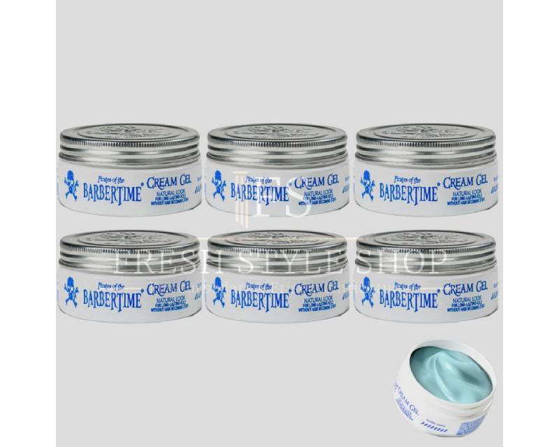 BARBERTIME Haarwachs 6x Cream Gel Haarstyling-Creme Gel 150ml, 6-tlg. von BARBERTIME