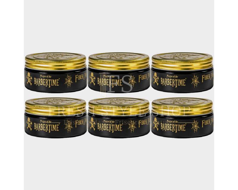BARBERTIME Haarwachs 6x Haarpomade Hair Pomade Styling Pomade 150ml Fiber Pomade, 6-tlg. von BARBERTIME