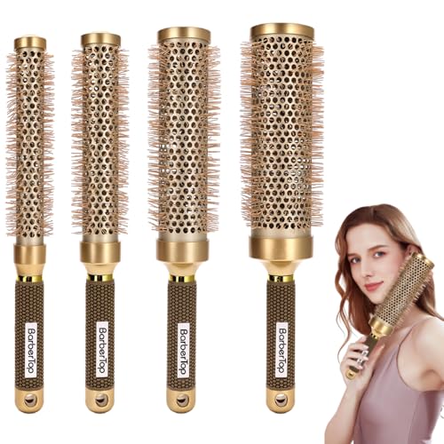 4 Stück Rundhaarbürste zum Föhnen, Föhnen & Stylen Walzenbürste zum Föhnen für Frauen Volumen & Glanz Braun Haarbürste für dickes Haar 4 Stück Rundhaarbürste zum Föhnen, Föhnen & Stylen Walzenbürste zum Föhnen für Frauen Volumen & Glanz Braun Haarbürste für dickes Haar von BARBERTOP