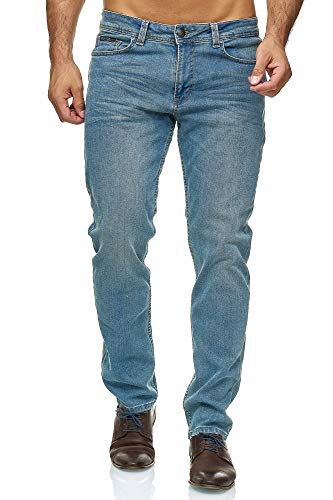 BARBONS Herren Jeans - Regular-Fit Stretch - Hochwertige Straight Jeans Herren Hose - Business Anzug Freizeit 05-hellblau 38W / 30L von BARBONS
