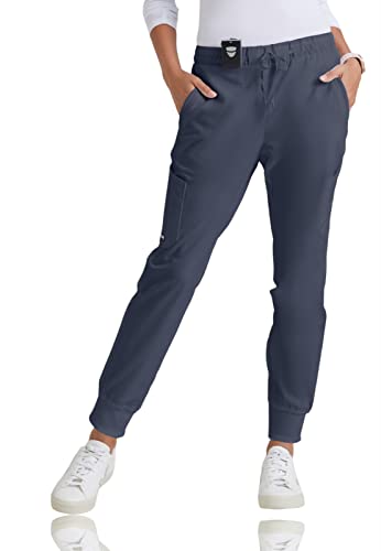 BARCO Grey's Anatomy Scrubs – Kira Scrub Jogger für Damen, Yoga-Stil, mittelhohe Taille, weicher Stoff, Damen-OP-Hose, Stahl, Small Zierlich von BARCO