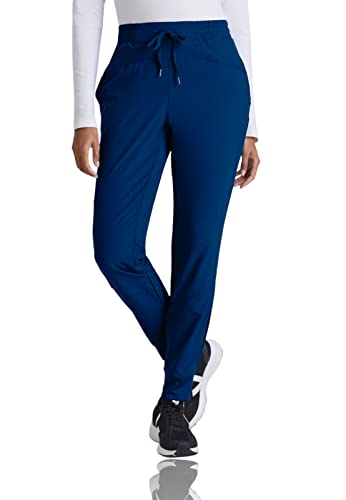 BARCO One Boost Scrub Jogger für Damen – Yoga-Stil, medizinische Hose, umweltfreundlicher Stoff, 4-Wege-Stretch, mittlere Taille, Indigo (Marineblau), Small Zierlich von BARCO