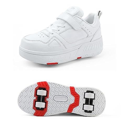 BARDYS Schuhe Mit Rollen, Skateboardschuhe Sportschuhe Turnschuhe Für Kinder, 2 In 1 Multifunktionale 4 Rollen Rollschuhe Für Kinder Mädchen (Color : 3, Size : 32 EU) von BARDYS