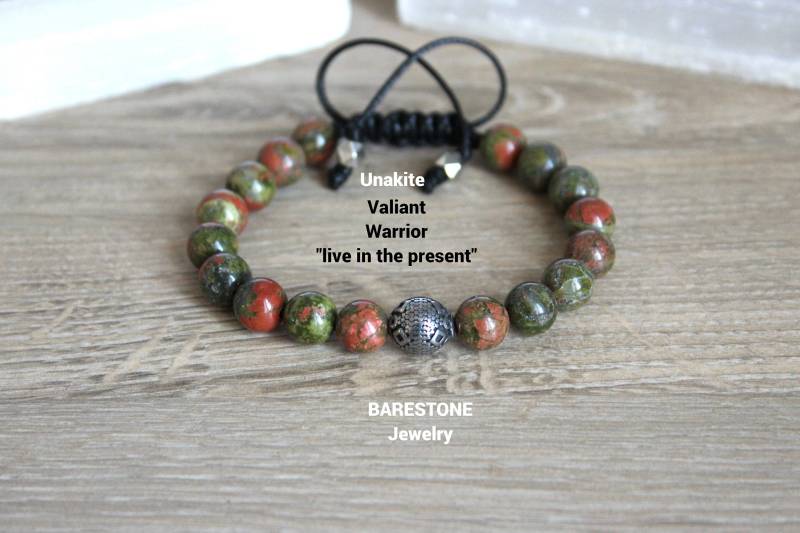 Unakit Edelstein Armband Krieger Stein Schmuck von BARESTONE