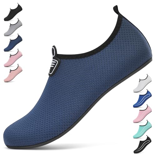 Badeschuhe Damen Herren Wasserschuhe Neoprenschuhe Strandschuhe Aquaschuhe Surfschuhe Schwimmschuhe Wassersportschuhe Barfuß Schuhe Leicht Hausschuhe. Blau, 41 EU von BARFULKER