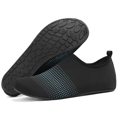 BARFULKER Badeschuhe Herren Damen Wasserschuhe Schnell Trocknend Schwimmschuhe Barfußschuhe rutschfeste Leicht Aquaschuhe Strandschuhe fur Männer Frauen,Schwarz/Blau 46 EU BARFULKER Badeschuhe Herren Damen Wasserschuhe Schnell Trocknend Schwimmschuhe Barfußschuhe rutschfeste Leicht Aquaschuhe Strandschuhe fur Männer Frauen,Schwarz/Blau 46 EU von BARFULKER