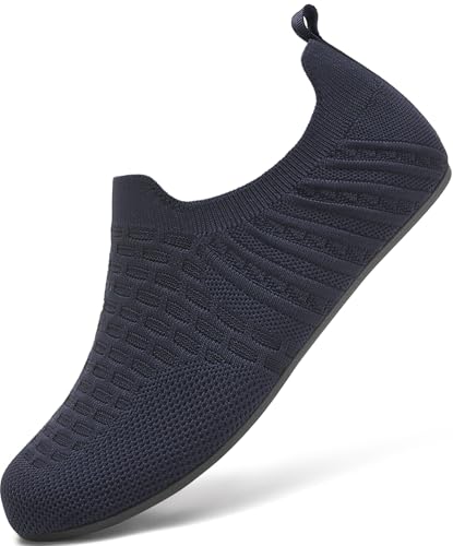 BARFULKER Hausschuhe Damen Herren Leichte Flache Hüttenschuhe Rutschfest Bequem pantoffeln Home Cozy Slippers Flexibel Barfußschuhe,Blau 34 EU von BARFULKER