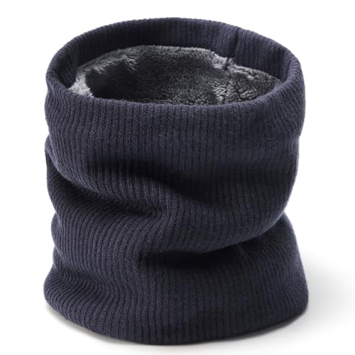 BARFULKER Winter Halsschlauch Herren Damen Halswärmer Halstuch Gesichtsschal, Schlauchschal Halswärmer Gesichtsschal Fleece Loop Schal Winddichte Gesichtsmaske, Marineblau von BARFULKER