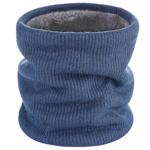 BARFULKER Winter Halsschlauch Herren Damen Warm Gefüttert Schal - Schlauchschal Halswärmer Gesichtsschal Fleece Loop Schal Winddichte Gesichtsmaske,Blau von BARFULKER