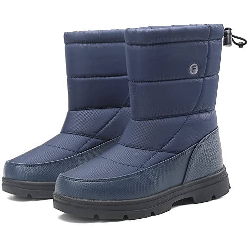 BARFULKER Winterschuhe Herren Damen Winterstiefel Warm Gefüttert Schneestiefel Leicht Wanderschuhe Trekkingschuhe Rutschfest Stiefel Outdoor Boots, Blau 46 EU von BARFULKER